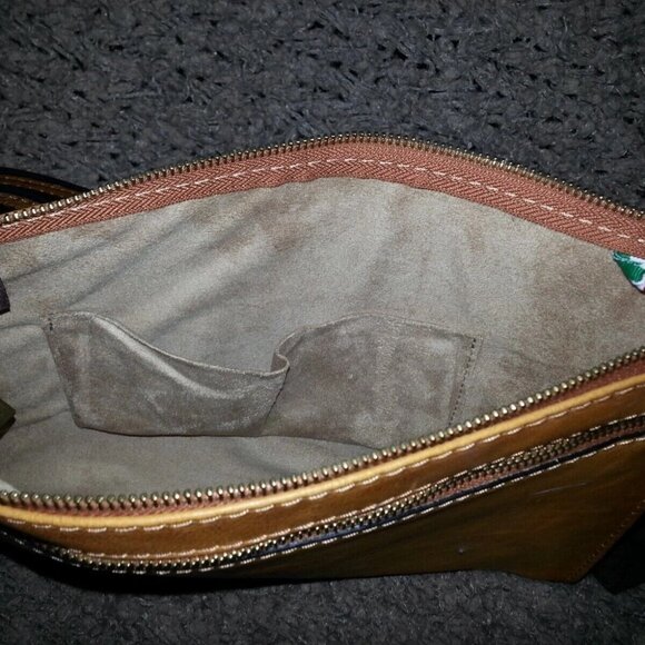 PRATESI Firenze Italian Leather Large Wristlet Clutch-COGNAC-NWT-RETAIL 295$ - Picture 6 of 6